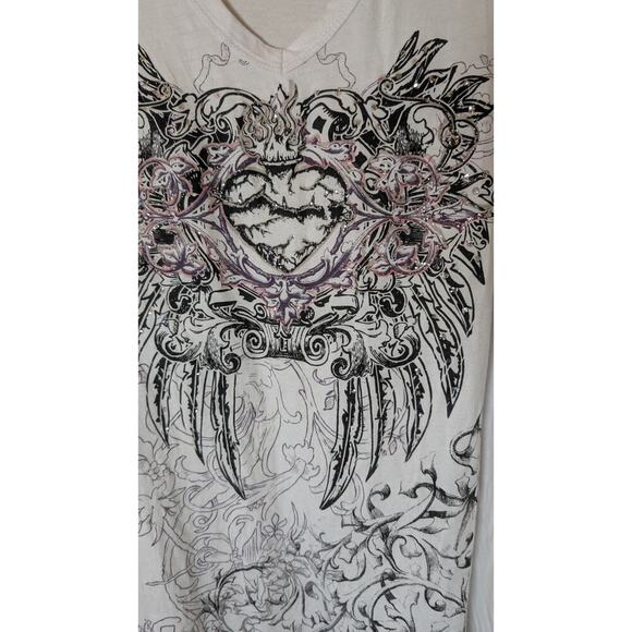 California Girlz Top Women 2X V-Neck T-Shirt Long Sleeve Graphic Bling - Picture 4 of 6